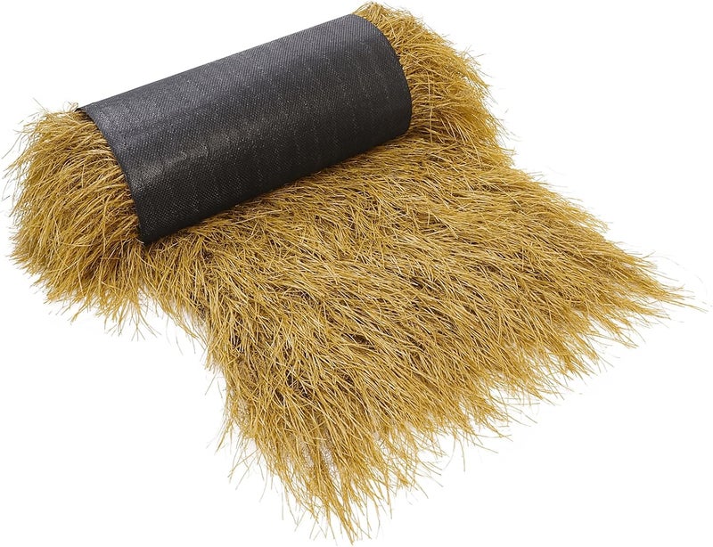 NAHARO Tiki Thatch Grass Roof, Mexican Artificial Straw Roll for Tiki Bar Hut Party Garden Fence Patio DIY Crafts,Palapa Thatch Roofing Duck Blind Grass Hay Bales for Decoration (Yellow, 48" x 16") - Image 1